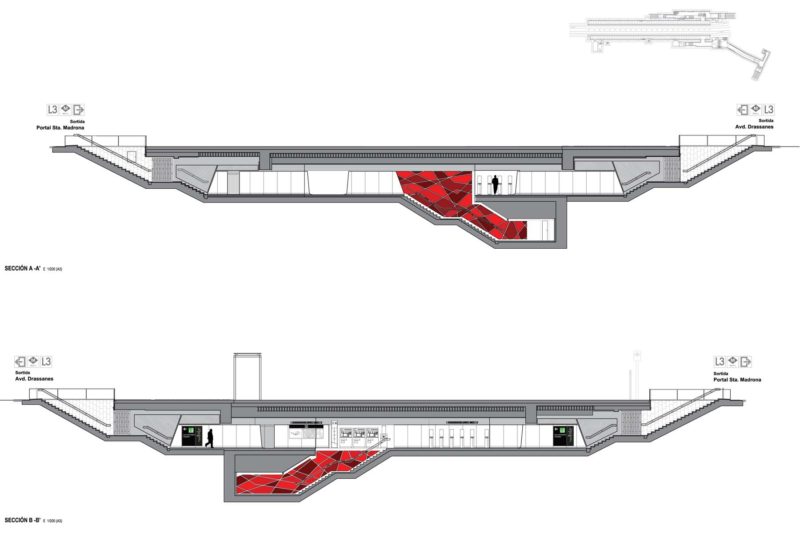 La estación de metro Drassanes fue uno de nuestros retos. Las piezas prefabricadas GRC nos permitieron crear un sistema continuo y adaptable.