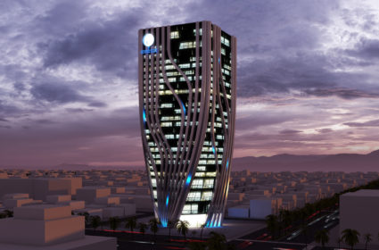 Sobre una de las principales arterias de la ciudad de Riyadh, se ubica la torre que albergar las oficinas de la National Water Company. Con una altura de 160m, el programa se estructura en la planta baja con un lobby, seguido por tres plantas mezzanine, 20 plantas de oficinas con zonas de coworking, salas de reuniones, y las dos últimas plantas de uso exclusivo a directivos de la compañía. Para crear diseños fuera de lo común, debemos imaginar lo imposible y hacerlo realidad. Gracias a la incorporación de la tecnología podemos pensar en formas geométricas complejas y convertirlas en elementos parametrizados, obteniendo diseños únicos y especiales. El volumen general de la torre se somete a una torsión para definir su fachada que toma como referencia la corporeidad del agua en movimiento. Su visión nocturna está definida con iluminación artificial sobre los perfiles estructurales.