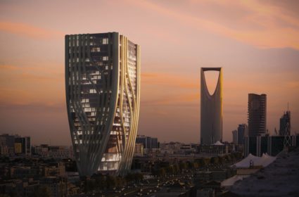 National Water Company Tower, en Riyadh, su fachada convertida en elementos parametrizados obteniendo un diseño único fuera de lo común.