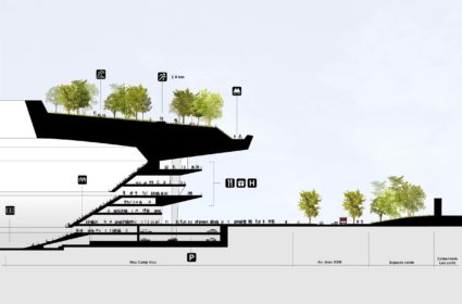 Convertir el Camp Nou en un parque es la propuesta para la ciudad de Barcelona y utilizar la bioarquitectura como estrategia de renaturalizacion.