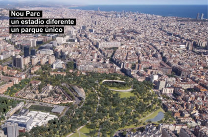 Convertir el Camp Nou en un parque es la propuesta para la ciudad de Barcelona y utilizar la bioarquitectura como estrategia de renaturalizacion.