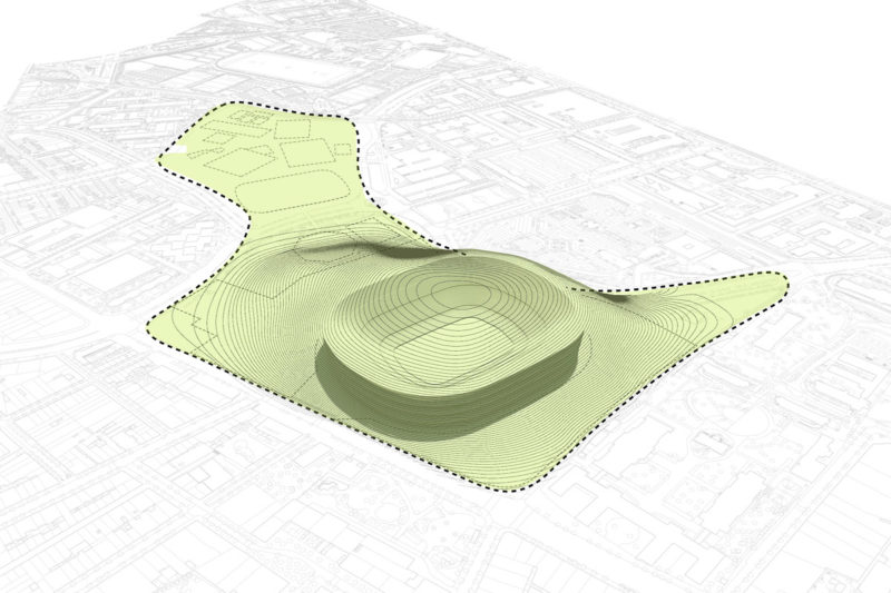 Convertir el Camp Nou en un parque es la propuesta para la ciudad de Barcelona y utilizar la bioarquitectura como estrategia de renaturalizacion.