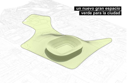 Convertir el Camp Nou en un parque es la propuesta para la ciudad de Barcelona y utilizar la bioarquitectura como estrategia de renaturalizacion.