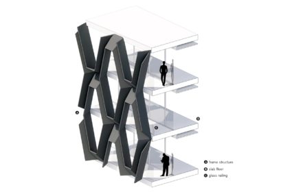 Realizado gracias a la arquitectura paramétrica, el edificio Smart Mesh experimenta nuevas formas arquitectónicas, creando espacios únicos.