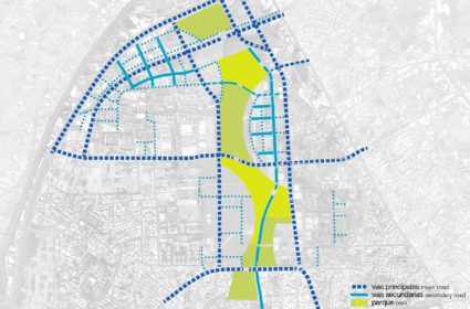 A modo de gran pulmón verde, se plantea una red de equipamientos y zonas verdes bajo un esquema de paseos en el aeropuerto de Taichung.