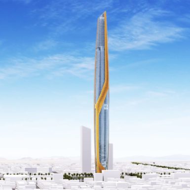 The Blade Tower incorpora mecanismos de energías renovables, siguiendo un sistema modular de paneles diseñados paramétricamente.