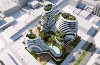 Urban Oasis es un edificio de usos mixtos situado en Argelia, en el que los focos principales son la sostenibilidad y los elementos naturales unidos a la tecnología.