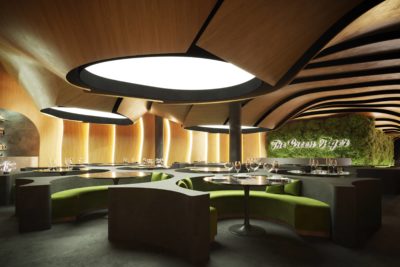 The idea was to build a green wall where it was part agriculture, part show-cooking
