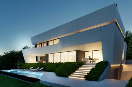A single-family home, located outside Barcelona. The elevation and topography put the city at your feet and offer views of the sea.