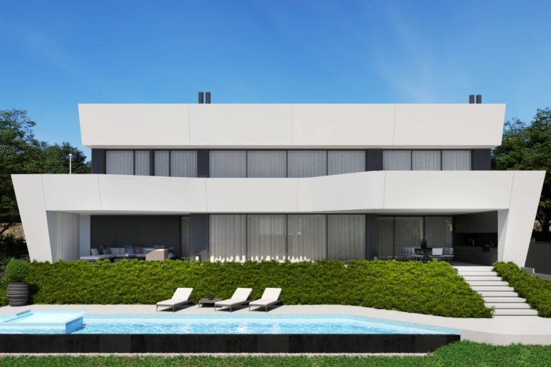 A single-family home, located outside Barcelona. The elevation and topography put the city at your feet and offer views of the sea.